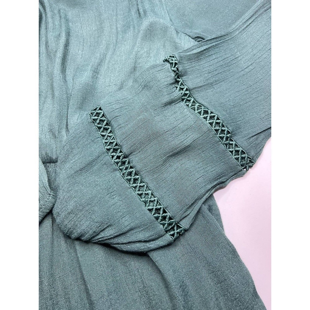 Andree By Unit Midi Dress Emerald Green Crew Neck - Picture 4 of 6